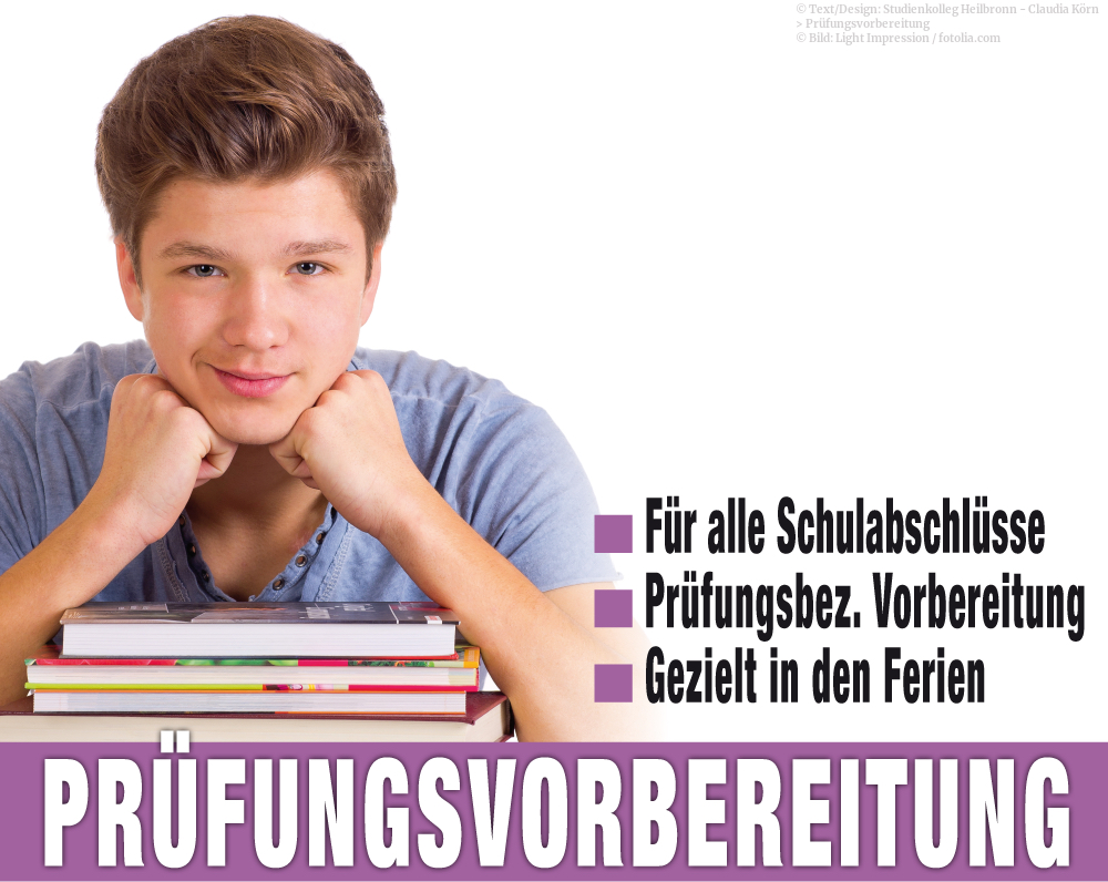 Prüfungsvorbereitungskurse in den Schulferien für alle Abschlüsse im Studienkolleg Heilbronn.